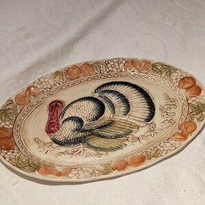 Turkey Design Oval Platter